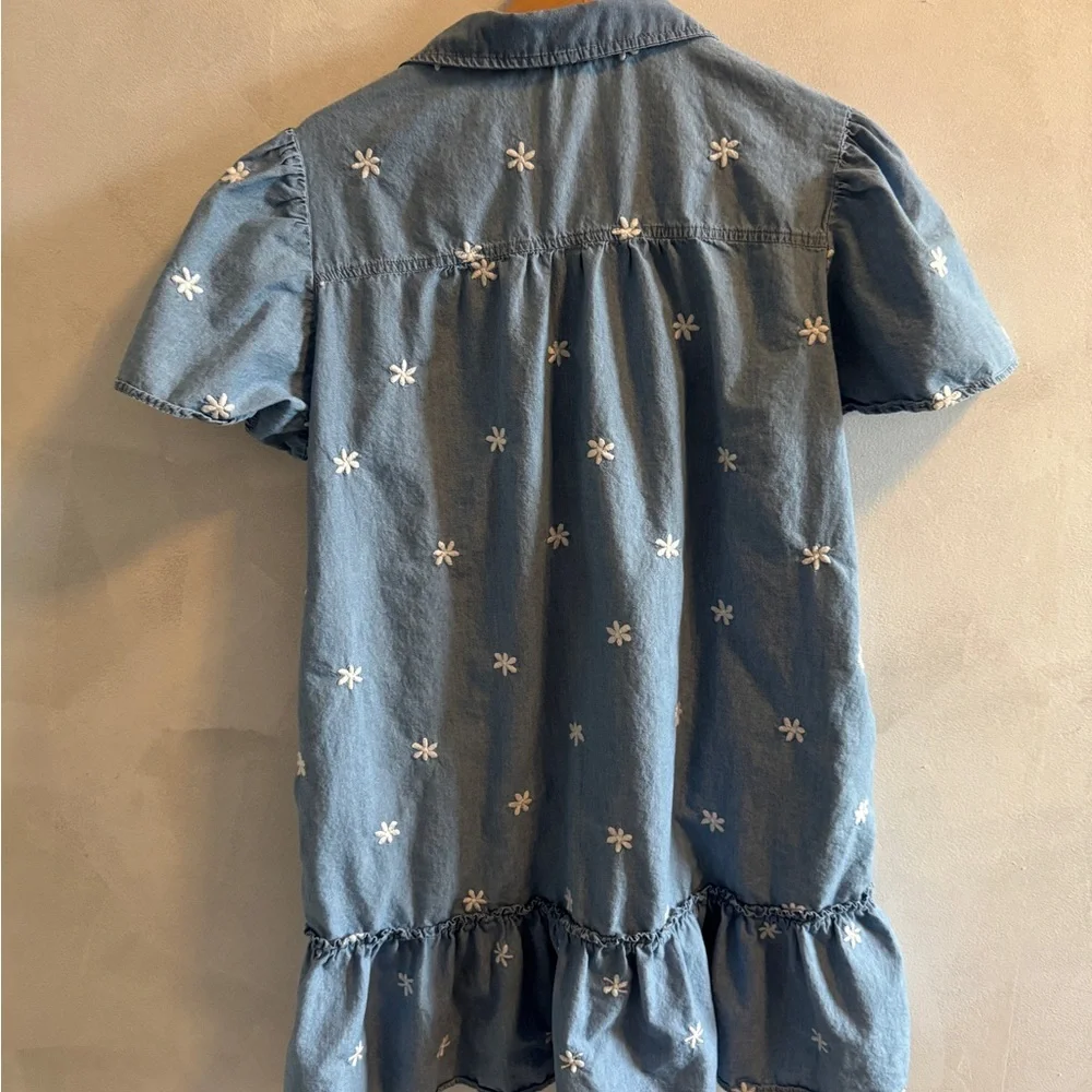 Jane + Delancey - Denim Drip Waist Dress with Floral Detail - Size XL - Picture 5 of 5